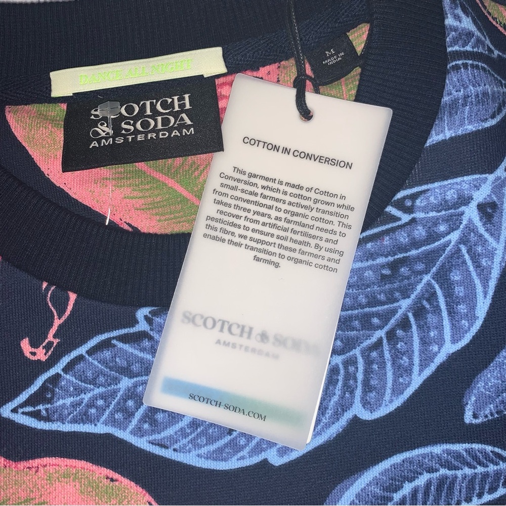 Scotch & Soda Men's Multicolor All-Over-Print Sweatshirt-Size M New - Picture 9 of 10